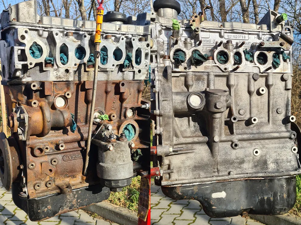 Car wheel hub pulse laser cleaning comparison