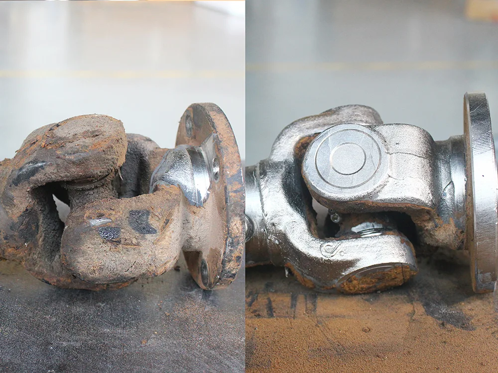Oil contamination laser cleaning before and after